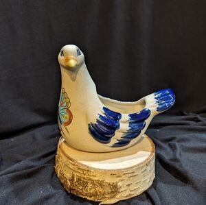 Vintage Ensanada Mexico Pottery Bird Planter
